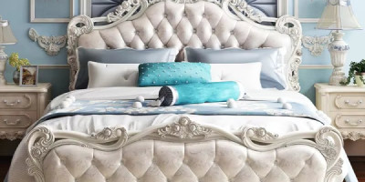 La cama doble moderna de estilo princesa trae encanto real y elegancia a su casa de canillo