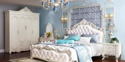 Le lit double de style princesse moderne apporte un charme royal et une élégance à votre maison Nikki