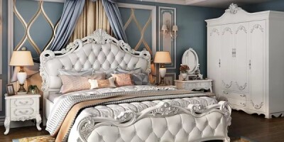 Modern Princess Style Double Bed brings royal charm and elegance to your Sauteurs home