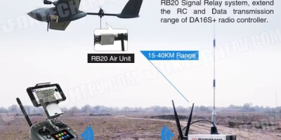 FOXTECH DA16S+ UAV Radio Controller with RB20 Signal Relay built for range in Quthing